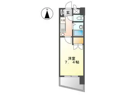 シェリーメゾン(1K/6階)の間取り写真