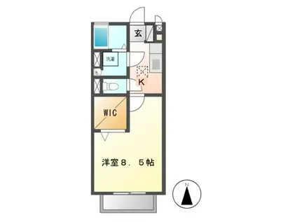 メルベーユ・メゾン(1K/1階)の間取り写真