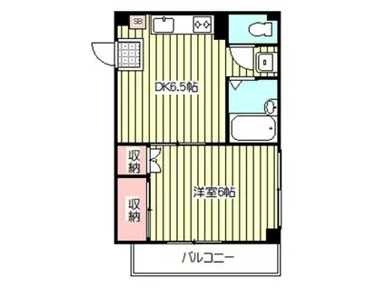 メゾンさくら(1DK/2階)の間取り写真