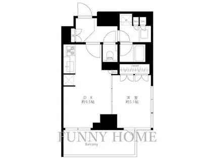 ザ・パークハウスアーバンス三軒茶屋(1DK/7階)の間取り写真