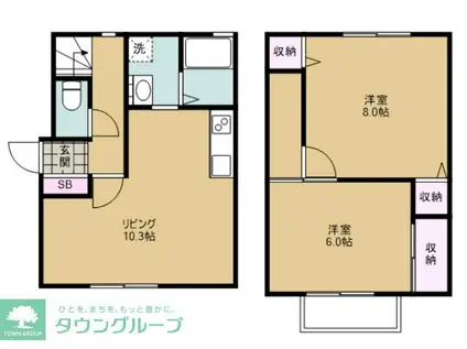 あかねはうす(2LDK/1階)の間取り写真