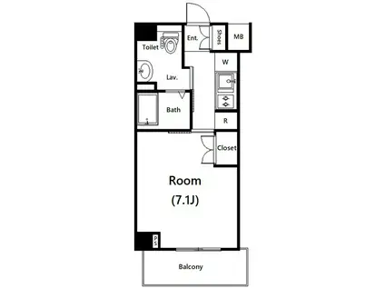 ガーラ渋谷常磐松(1K/1階)の間取り写真