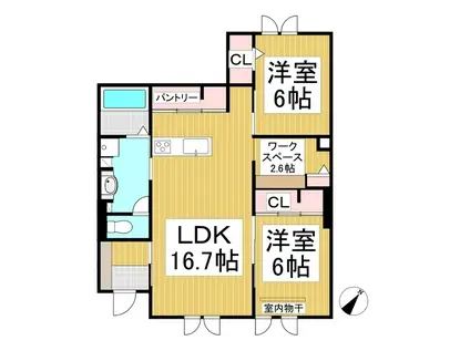 グランソラナ軽井沢(2LDK/1階)の間取り写真