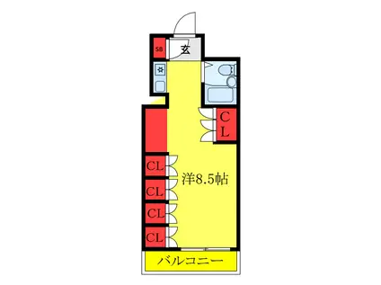 ブレアハウス(ワンルーム/2階)の間取り写真