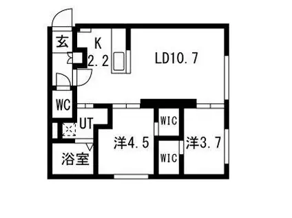 LUX FORTIII(2LDK/4階)の間取り写真