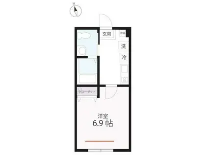 QUIET CRAB HOUSE 野島公園A号棟(1K/1階)の間取り写真