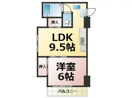千種ハイツ(1LDK/3階)の間取り写真