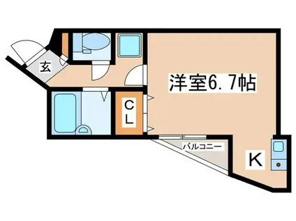 LE VENT(1K/1階)の間取り写真