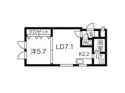 エテルノ白石(1LDK/2階)の間取り写真