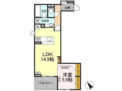 ディーシャンブル石塚町(1LDK/3階)の間取り写真