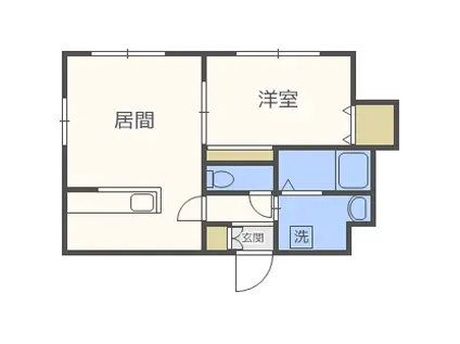 LAVENDEL YAMAHANA(1LDK/1階)の間取り写真