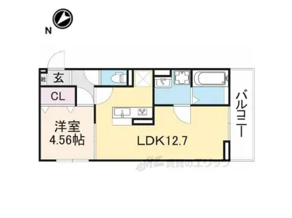 THE BONDS 北中小路(1LDK/2階)の間取り写真