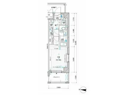 メインステージ押上IV(1K/2階)の間取り写真