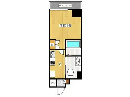 フローライト徳川(1K/2階)の間取り写真