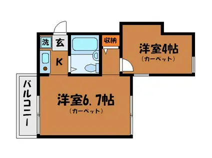 メゾン・パティオ(1DK/1階)の間取り写真