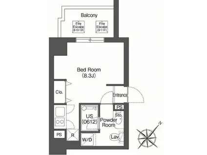 ユーレジデンス高輪台(ワンルーム/3階)の間取り写真