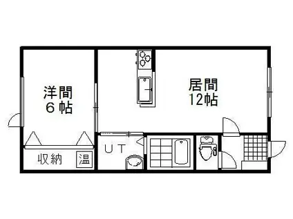 BELOVED3(1LDK/1階)の間取り写真