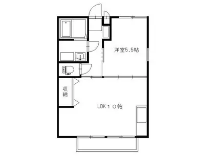 ソレアードA(1LDK/1階)の間取り写真