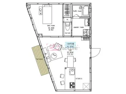 ソラート(1LDK/1階)の間取り写真