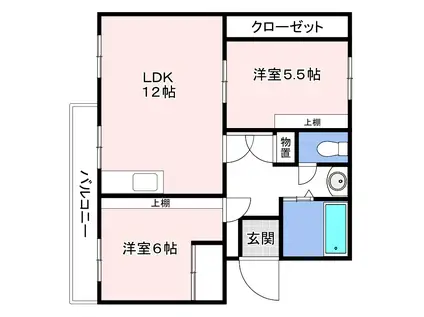 洋光台南第2団地6-7号棟(2LDK/5階)の間取り写真