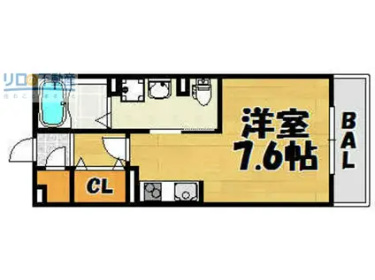 フロントハウス(ワンルーム/2階)の間取り写真