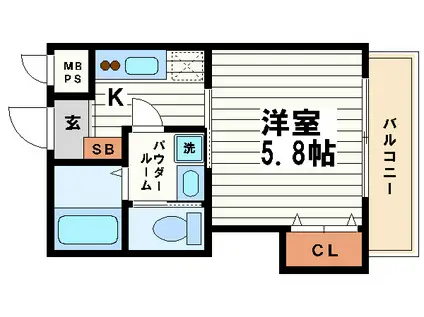 LA PARTE(1K/7階)の間取り写真