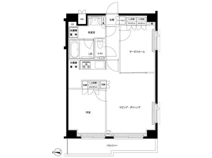 ルーブル下赤塚(2LDK/6階)の間取り写真