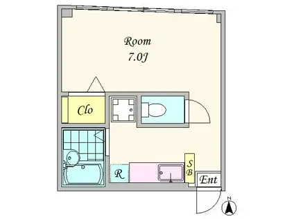 森下ビル(ワンルーム/1階)の間取り写真