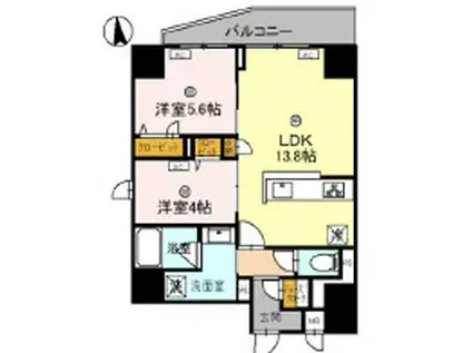 MAISON DE AZURE(2LDK/9階)の間取り写真