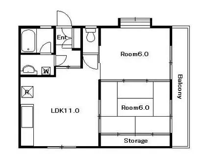 レジデンス小峰(2LDK/3階)の間取り写真