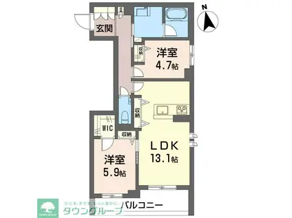 ノールフェリシモ(2LDK/4階)の間取り写真