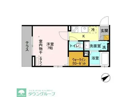 フルール・ヴィラ(1K/1階)の間取り写真