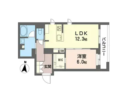 サンフェルト(1LDK/3階)の間取り写真