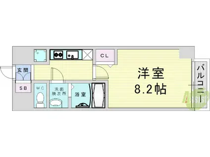 JT大阪ウエスト(1K/3階)の間取り写真