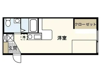 モーリスI(ワンルーム/1階)の間取り写真