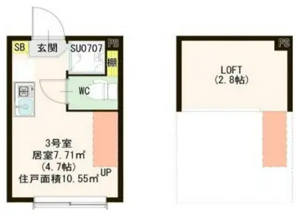 サンキャノーラ野方(ワンルーム/2階)の間取り写真