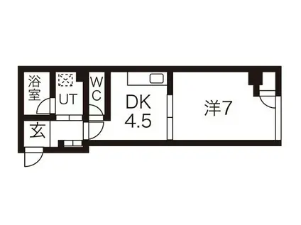 コーポ童子(1DK/5階)の間取り写真