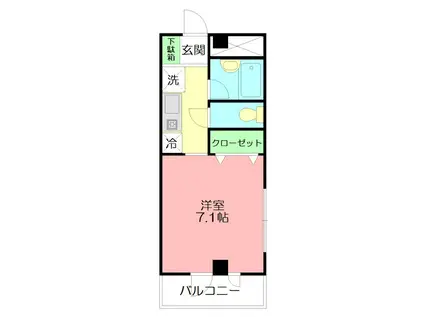 ミレニアムヒルズ(ワンルーム/2階)の間取り写真