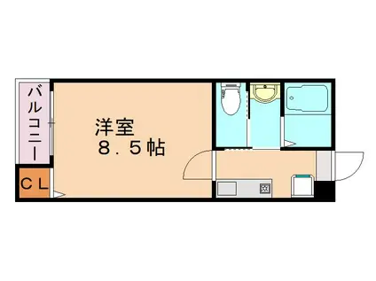 有安ベルエア近大(1K/2階)の間取り写真