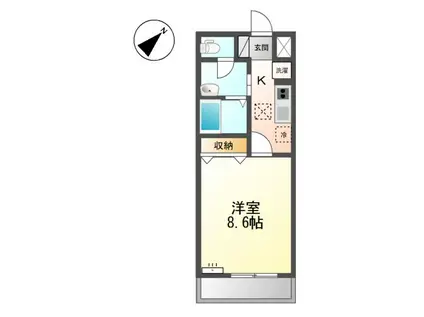 ビリーブI(1K/1階)の間取り写真