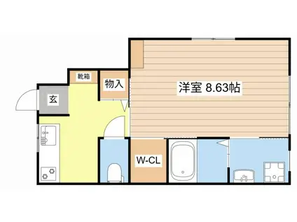 NOBLE(1K/1階)の間取り写真