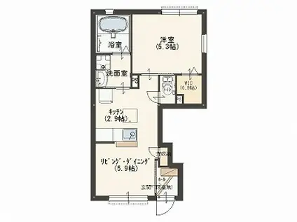 ベルメゾン(1LDK/1階)の間取り写真