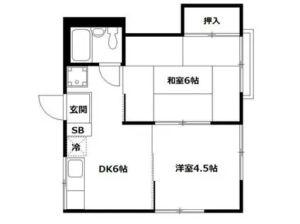 ティーエス横浜第一(2DK/2階)の間取り写真