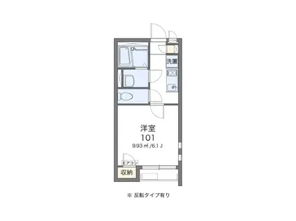 クレイノCURRENT(1K/1階)の間取り写真