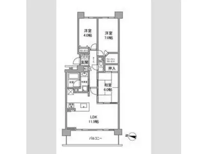 グランアヴェニューイーストプレイス(3LDK/6階)の間取り写真
