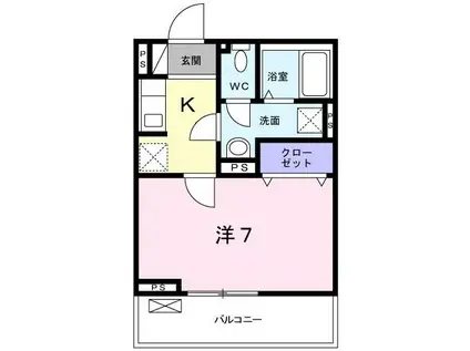 ボヌール(1K/2階)の間取り写真