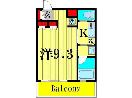 ノワールブラン(1K/2階)の間取り写真