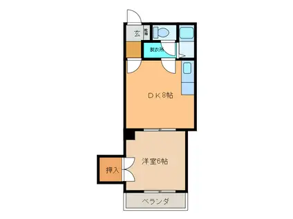 コーポラスSOKKEN(1DK/4階)の間取り写真