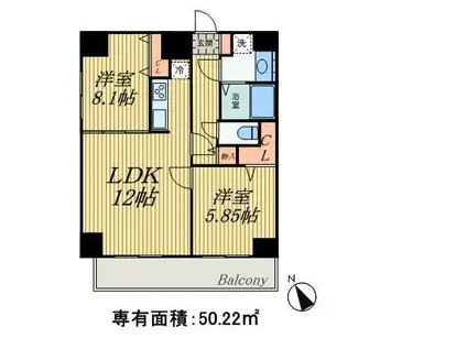 シャッツクヴェレ浅草橋(2LDK/6階)の間取り写真