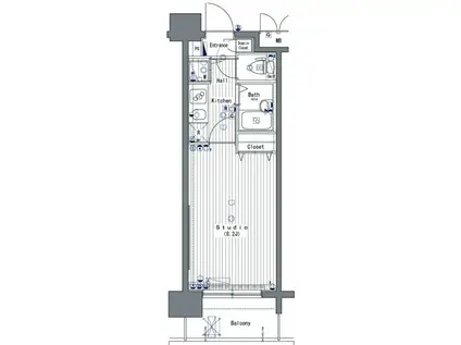 グランドガーラ代田橋(1K/8階)の間取り写真